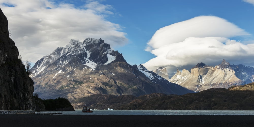 Grey Lake Torres del Paine National Park Torres del Paine Magallanes and Antartica Chilena Region Chile Canvas Art - Keith Levit Design Pics (22 x 11)