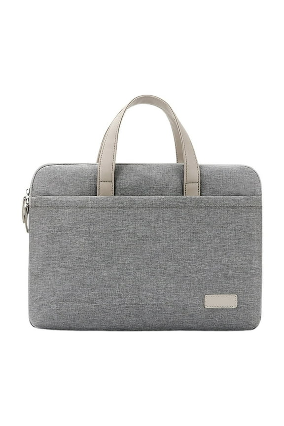 Grey Laptop Bag 13.3-14 Inch Business Briefcase With Waterproof Polyester And Velour Material Scratch Resistant Interior For Business Travel And Daily Commute 14.17X10.42X1.18In 0.62Lb