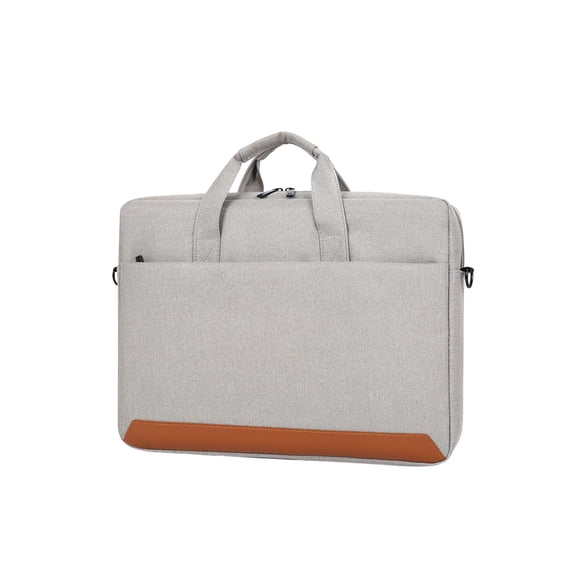 Grey Laptop Messenger Bag Shoulder For 14 Inch Tablet With Soft Lining Durable Oxford Cloth Water Repellent Fabric 15.7X11.8 In