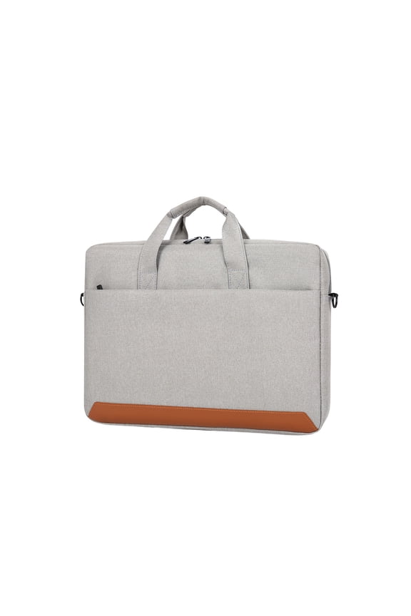 Grey Laptop Messenger Bag Shoulder For 14 Inch Tablet With Soft Lining Durable Oxford Cloth Water Repellent Fabric 15.7X11.8 In