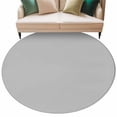 thumbnail image 1 of Grey Large Area Rugs for Bedroom Living Room, Soft Non Slip Carpet Bedside Rug, Modern Pure Gray Round Floor Cover Kitchen Accent Rug 8' for Dining Room/Office, 1 of 9