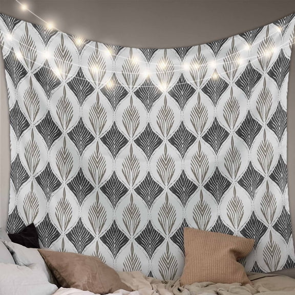 Grey Large Tapestry for Bedroom Wall Hanging Tapestry, Modern Abstract Geometric Contemporary Ceiling Backdrop Tapestries Poster Blanket Wall Decor for Teens Room Living Room Dorm 85" x 90"