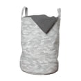 thumbnail image 1 of Grey Laundry Bag, Puzzle-Like Pattern with Symmetric and Fractal Pieces in Smokey Tones Modern Illustration, Basket with Handles Drawstring Closure for Laundromats, 13" x 19", White, by Ambesonne, 1 of 4