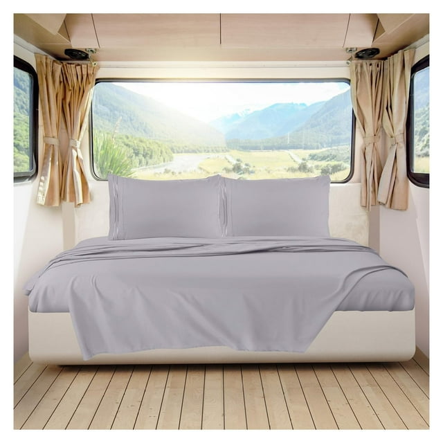 Grey Lavender RV Queen Sheets Super Soft RV Short Queen Sheets for RV