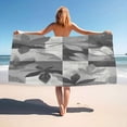 thumbnail image 1 of Grey Leaf Abstract Design Bath Towel Beach Towel Sport Bar Towel For Adult Microfiber Shower Quick Dry Swimming Cover, 1 of 5