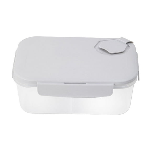 Grey Leak Proof Compartment Lunch Box With Microwave Safe Design, Secure Locking System For Office, School And Travel, Lightweight And Dishwasher Safe