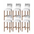 thumbnail image 1 of Grey Leaves Bar Stool Covers Set of 6, Summer Botanical Stretch Washable Bar Chair Covers with Backs, Removable Pub Counter Height Chair Cover for Kitchen Dining Room Cafe Watercolor Weeping, 1 of 7