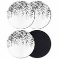 thumbnail image 1 of Grey Leaves Coasters Set of 4, Absorbent Coasters for Drinks, Summer Botanical Coaster for Desk Coffee Table Protection, Home Decor House Warming Gifts 4", 1 of 8