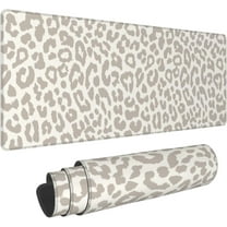 Grey Leopard Large Mouse Pad Gaming Mousepad XL 31.5x11.8in Stitched Edge Desk Mat for Keyboard and Mouse Non-Slip Base Computer Keyboard Mouse Mat Desk Pad Desk Accessories