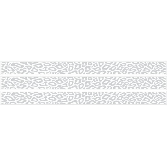 Grey Leopard Print Border in White and Grey Leopard Print Wall Decals/Stickers