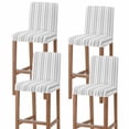 thumbnail image 1 of Grey Line Striped Bar Stool Covers - Stretch Dining Chair Covers Set of 4, Farmhouse Modern Geometric Stripes Bar Chair Cover Removable Counter Stool Pub Chairs Slipcovers Protectors for Kitchen/Cafe, 1 of 9