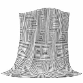 Grey Linear Mazes Lines Throw Flannel Blanket Modern Abstract Geometric Minimalist Stripes Super Soft Cozy Bed Blanket, Lightweight Plush Fuzzy Bed Throw for Bedroom Sofa Couch Living Room 30x40in
