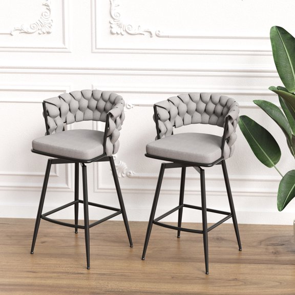 Grey Linen - 360 Degree Rotating - Taverns, Wedding Banquets - Soft Seating and Floor - scratch Prevention