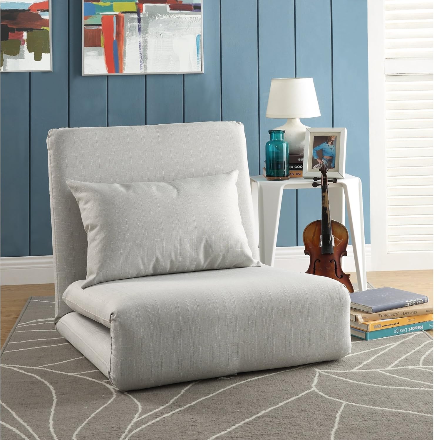 Linen Chair Brown Design Relaxie Sleeper Dorm Bed Couch Lounger