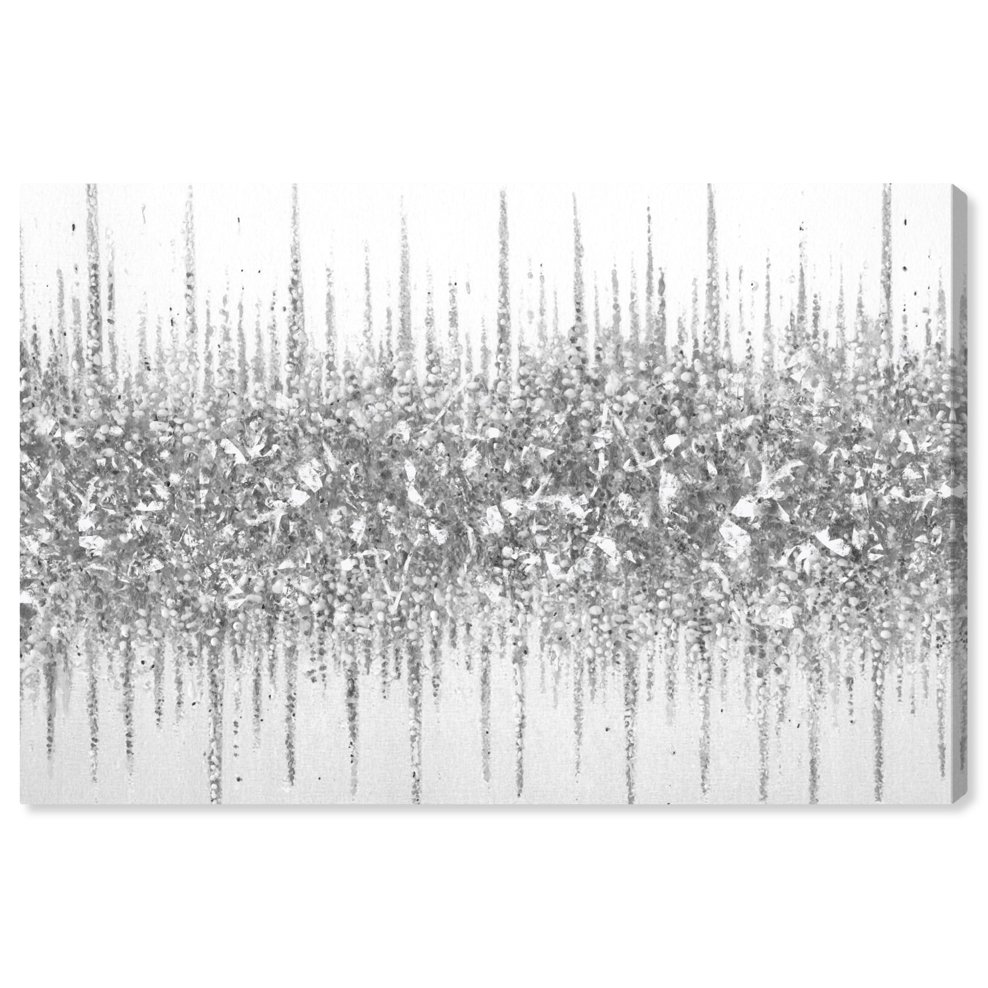 Gray and White Abstract Canvas Wall Art, 24" x 16"