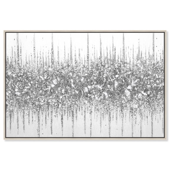 Grey Lines Inspo Canvas Modern Black White Abstract Wall Art by Art Remedy, Silver Frame, 54" x 36"
