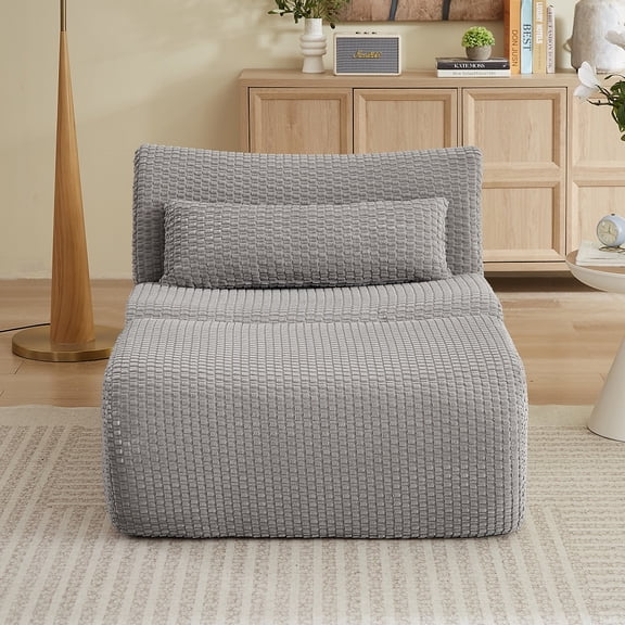 Grey Loveseat Sofa, Cloud Boneless Couches for Living Room, Modern Modular Sectional Sofa