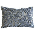 thumbnail image 1 of Grey Lumbar Pillow Cover, Ribbon Scrolls Lumbar Pillow Cover, 12x20 inch (30x50 cm) Lumbar Pillow Cover, Geometric Modern Lumbar Pillow Cover, Rectangle Silk - Silver Spirit, 1 of 4