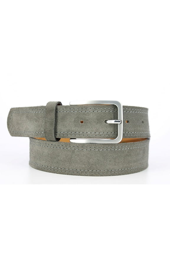 Grey Luxe Suede Leather Nubuck Lining Men's Belt