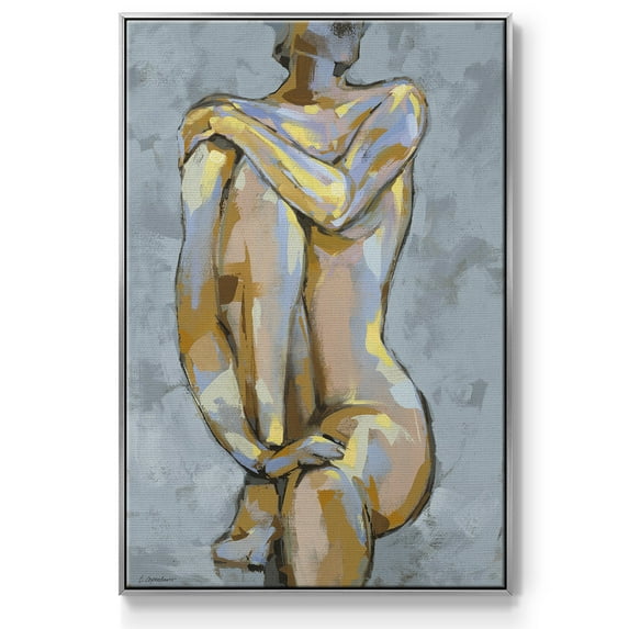 Grey Maiden I Framed Premium Gallery Wrapped Canvas - Ready to Hang - 27 x 41 - Silver Floating Frame