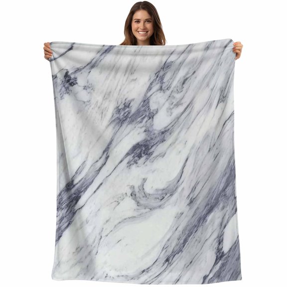 Grey Marble Blanket Soft Cozy Warm Throw Blanket for Couch, Plush Fuzzy Flannel Fleece Blankets for Sofa, Abstract Minimalist Modern Art Bed Blankets Lightweight Gifts for Women, 40"x50"