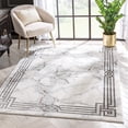 thumbnail image 1 of Grey Marble Border Elegant & Soft Area Rug Perfect For Bedroom & Living Room Durable Stain Resistant & Easy To Clean, 1 of 7