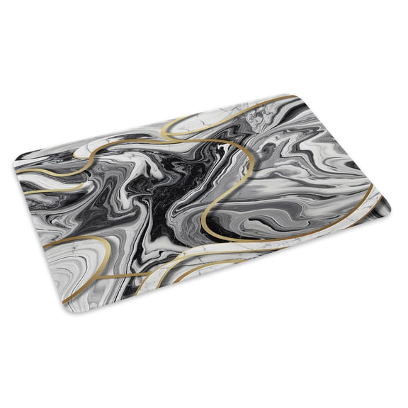 Grey Marble Doormat Gradient Marble Modern Abstract Non Slip Low Profile Rubber Door Mat Washable Absorbent Indoor Front Door Mat Entryway Rug Entrance Carpet 24x36 Inch