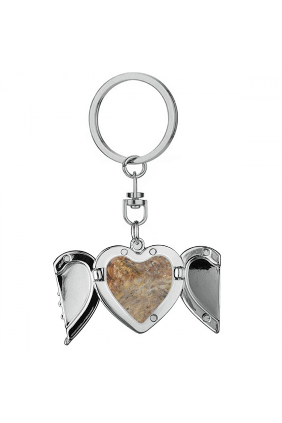 Grey Marble Miscellaneous Illustration Pattern Heart Angel Wing Key Chain Holder