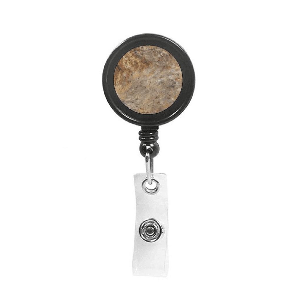 Grey Marble Miscellaneous Illustration Pattern Retractable Keychain Badge Holder ID Badge