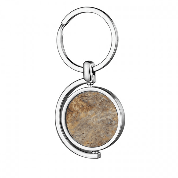 Grey Marble Miscellaneous Illustration Pattern Rotating Keychain Metal Keyring Holder