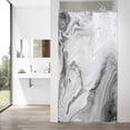 thumbnail image 1 of Grey Marble Small Stall Shower Curtain 36 x 72, Abstract Ombre Half Size Narrow Shower Curtain Set, 36 inch Modern Fabric Shower Curtains for Chic Luxury Bathroom Decor, 1 of 6