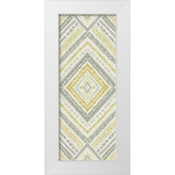 Grey, Marielle 12x24 White Modern Wood Framed Museum Art Print Titled - Yellow Global Diamond Pattern