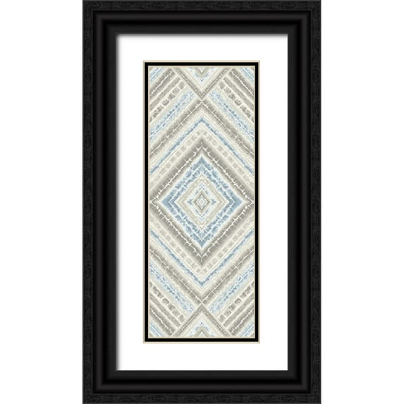 Grey, Marielle 9x18 Black Ornate Wood Framed with Double Matting Museum Art Print Titled - Blye Global Diamond Pattern
