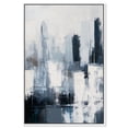 thumbnail image 1 of Grey Matter Canvas Blue Abstract Art by Art Remedy, White Frame, 36" x 54", 1 of 7