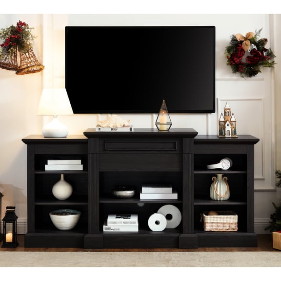 Grey Media Cabinet For Tv Placement, 64.36"w*17"d*32.48"h, Offers Plentiful Storage, Fits 65'' Tv, Adjustable Shelves Stand In Grey, Features Sufficient Included