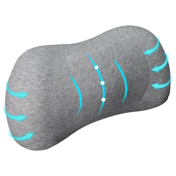 Grey Memory Foam Ergonomic Backrest For Office Chairs, Cars And Gaming Seats