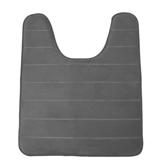 Grey Memory Foam Toilet Bathroom Mat, Soft and Comfortable U-Shaped, Thick Water Absorption Non-Slip and Machine Wash and Easier to Dry for Bath Commode 20 X 24 Inches Contour Rug