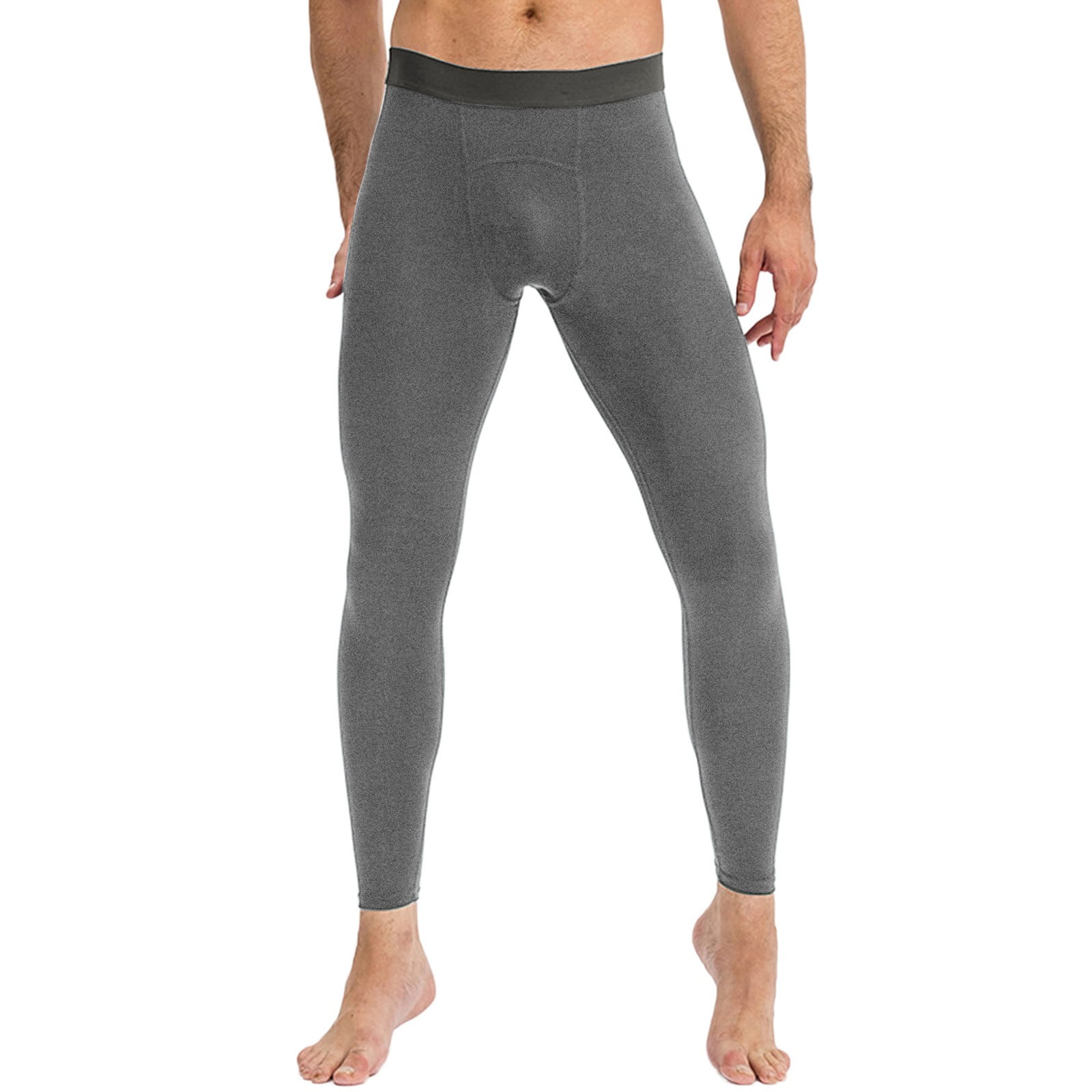 SPVISE Dark Gray Men's Warm Compression Pants Thermal Underwear Bottoms  Athletic Workout Running Tights Leggings with Pocket at  Men's  Clothing store