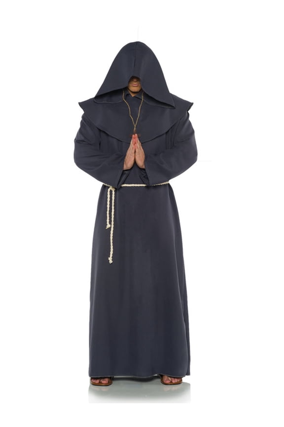 Men's Gray Religious Monk Robe Costume Large 42-46