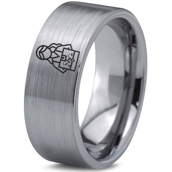 Gray Ring Mens Gamer Gifts for Women Tungsten Unique Jewelry Womens Wedding Band Newlywed Gift