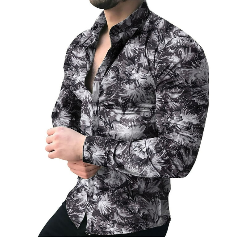Casual Floral Print Buttons Turndown Collar Long Sleeve Two Pieces Casual Floral Print Buttons Turndown Collar Long Sleeve Two Pieces