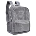 thumbnail image 1 of Grey Mesh Backpack, 17X11.8X5.51 inch Breathable Mesh Daypack, Lightweight Travel Storage Backpack, Mesh Bookbag with Zipper, Outdoor Casual Mesh Rucksack, Multi Pocket Commute Backpack, 1 of 5