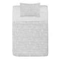 thumbnail image 1 of Grey Microfiber Bedspread Set, Different Sized Circles and Rounds Simple Geometric Style Graphic Print Shabby Home, Soft Bedding Set with Pillow Shams & Comforter, 3 Sizes, Grey White, by Ambesonne, 1 of 1