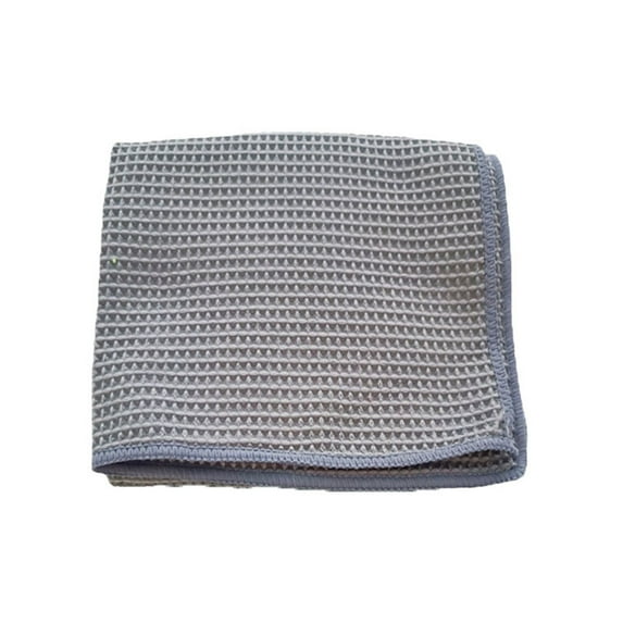 Grey Microfiber Car Cleaning Towel, Waffle Weave For Glass And Detailing, Gray
