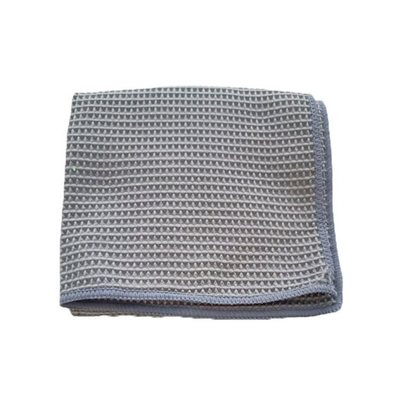 Grey Microfiber Car Cleaning Towel, Waffle Weave For Glass And Detailing, Gray