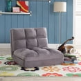 thumbnail image 1 of Grey Microsuede Flip Chair - Foam Filling, Steel Tube Frame,, 1 of 1