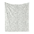 thumbnail image 1 of Grey and Mint Soft Flannel Fleece Throw Blanket, Rustic Branches White Buds Purity of Untouched Nature Theme, Cozy Plush for Indoor and Outdoor Use, 50" x 60", Pale Mint Green White, by Ambesonne, 1 of 5