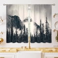 thumbnail image 1 of Grey Misty Forest Small Kitchen Curtains Nature Tree Mountain Woodland Window Treatment Winter Cafe Short Window Curtains for Bathroom Dining Laundry Room Tier Treatment Drapes 27.5x39 inch, 1 of 6