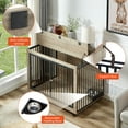 Grey Modern Furniture Style Dog Crate Side Table With Convenient