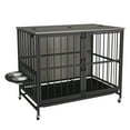 Grey Modern Kennel for Dogs up to 60 LB Stylish Dog Crate Furniture
